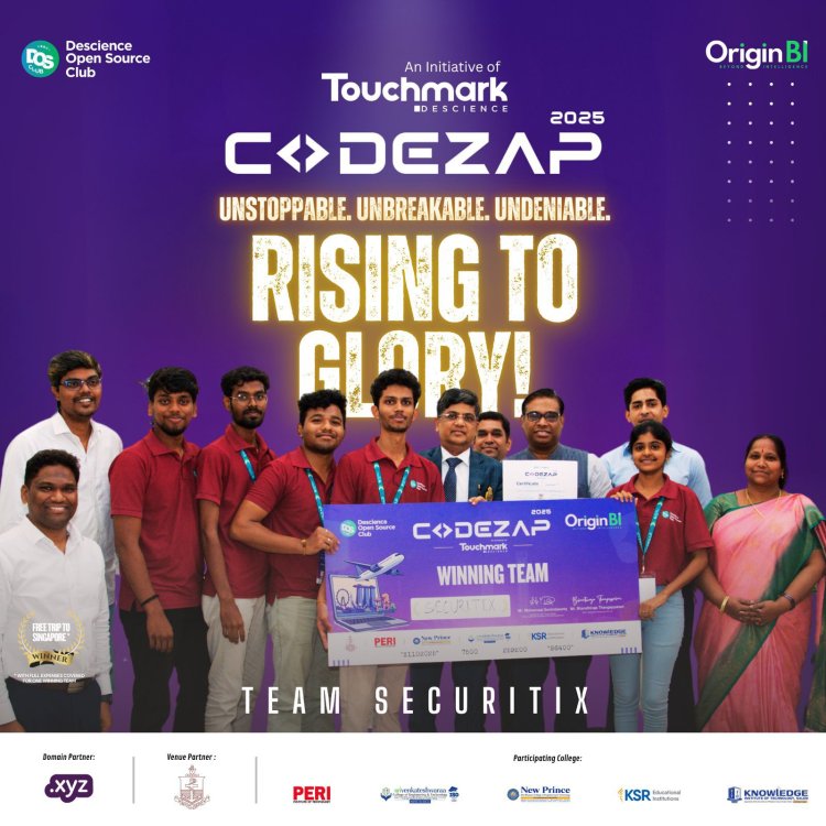 CODEZAP25  a 24 hour Prompt a Thon Hackathon V Mahesh  III Year CSE was part of the winning team and has been awarded the Grand Prize