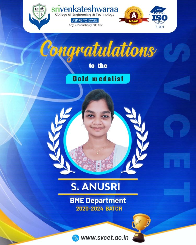 GOLD MEDAL ACHIEVEMENTS IN SVCET