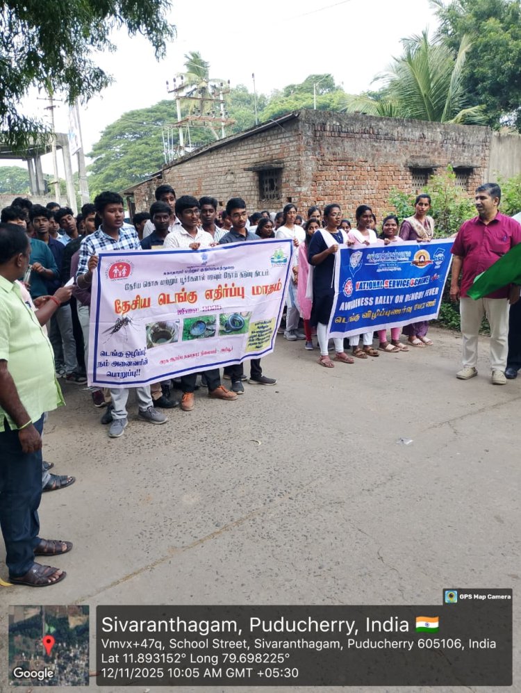 Dengue Awareness Programme at Sivaranthagam on 12th November 2025 by NSS students