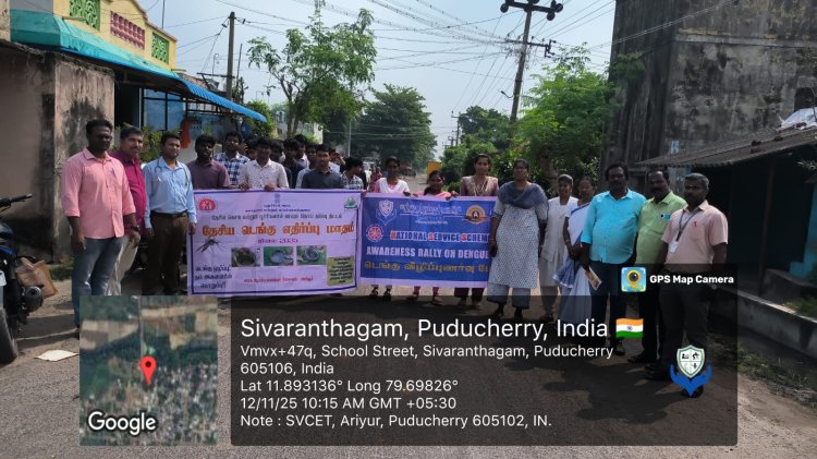 Dengue Awareness Programme at Sivaranthagam on 12th November 2025 by NSS students