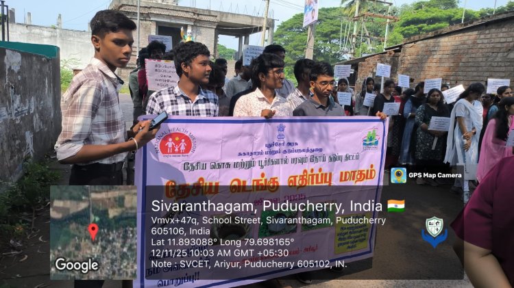 Dengue Awareness Programme at Sivaranthagam on 12th November 2025 by NSS students