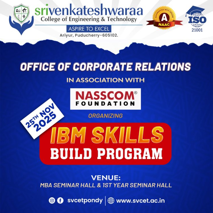 SVCET  Office of Corporate Relations in association with NASSCOM Foundation  conducted a 1 day session on Getting Started with AI as part of the IBM SKILLBUILD PROGRAM on 25th November 2025