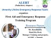 First Aid and Emergency Response Training Programme on 23rd December 2025 by SVCET MBA Dept in association with ALERT