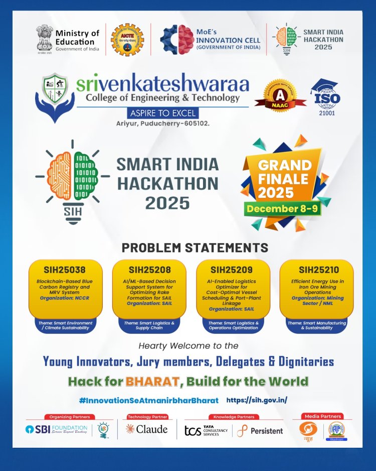 SMART INDIA HACKATHON HELD AT SVCET ON 8 AND 9TH DECEMBER 2025