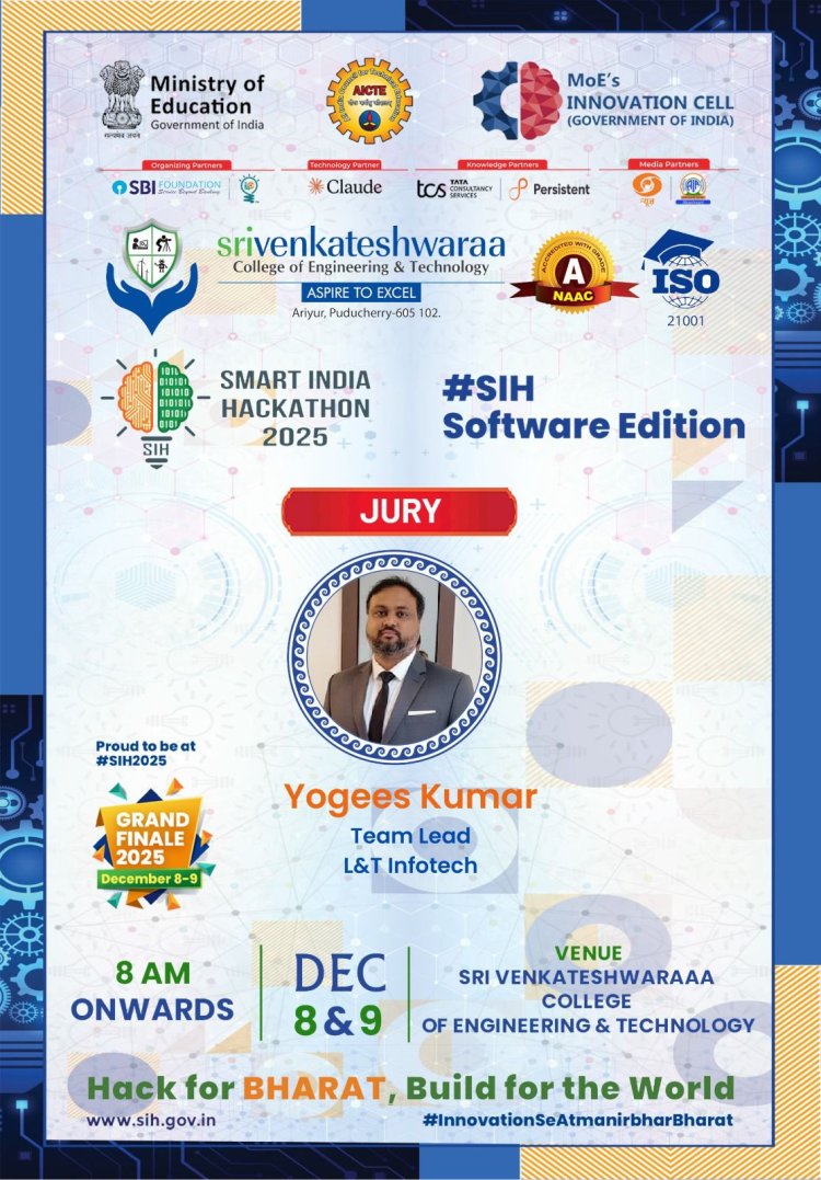 SMART INDIA HACKATHON HELD AT SVCET ON 8 AND 9TH DECEMBER 2025