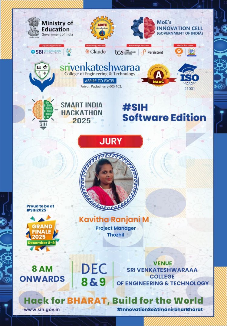 SMART INDIA HACKATHON HELD AT SVCET ON 8 AND 9TH DECEMBER 2025
