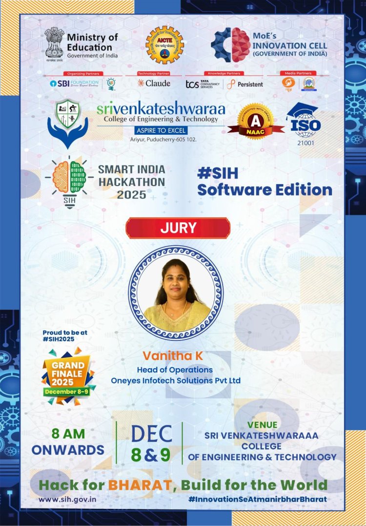 SMART INDIA HACKATHON HELD AT SVCET ON 8 AND 9TH DECEMBER 2025