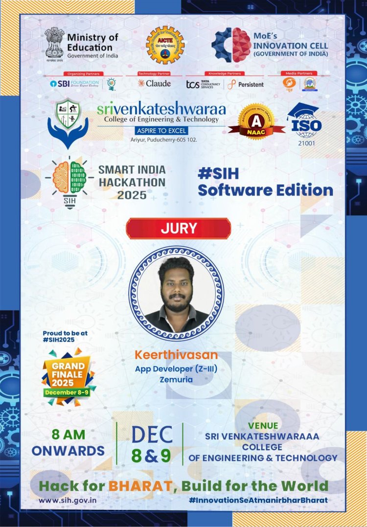 SMART INDIA HACKATHON HELD AT SVCET ON 8 AND 9TH DECEMBER 2025