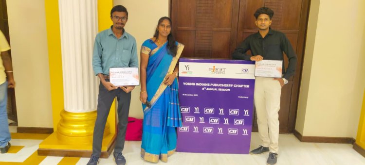 14 SVCET I YEAR  MBA students  have actively participated in the Changing Lives Contest organized by Young Indians Yi Puducherry Chapter and achieved FIRST and THIRD PRIZES