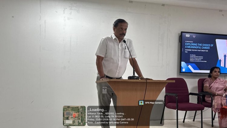 SVCET  Dept of Management Studies organized  Exploring the Choice of a Meaningful Career in MBA Session on 23rd January2026