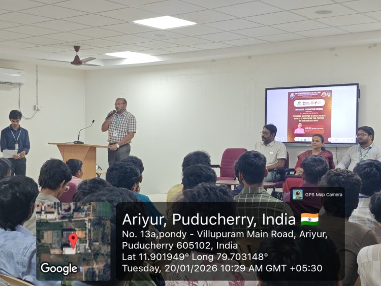 SVCET Institution Innovation Council  organized an expert talk Building a Doctor in Your Pocket  How AI is Powering the Future of Healthcare Apps on 20th January 2026