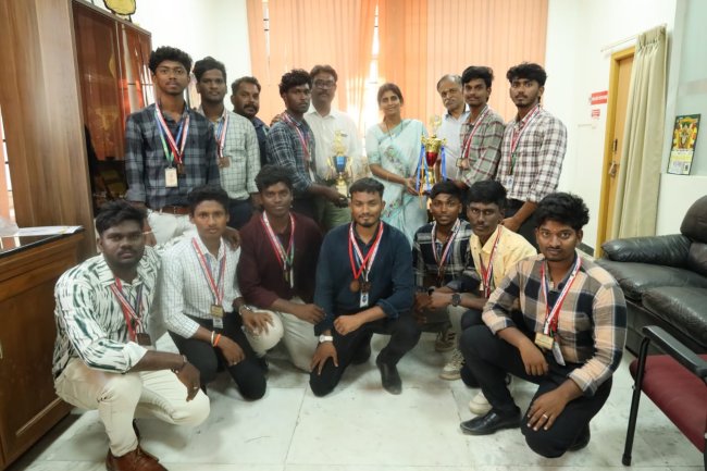 SVCET got Third Place in Pondicherry University Inter-Collegiate Cricket for Boys on 6th February 2026