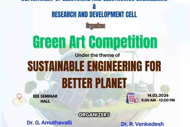 SVCET EEE DEPT CONDUCTED GREEN ART COMPETITION SUSTAINABLE ENGINEERING FOR BETTER PLANET on 14TH MARCH 2026