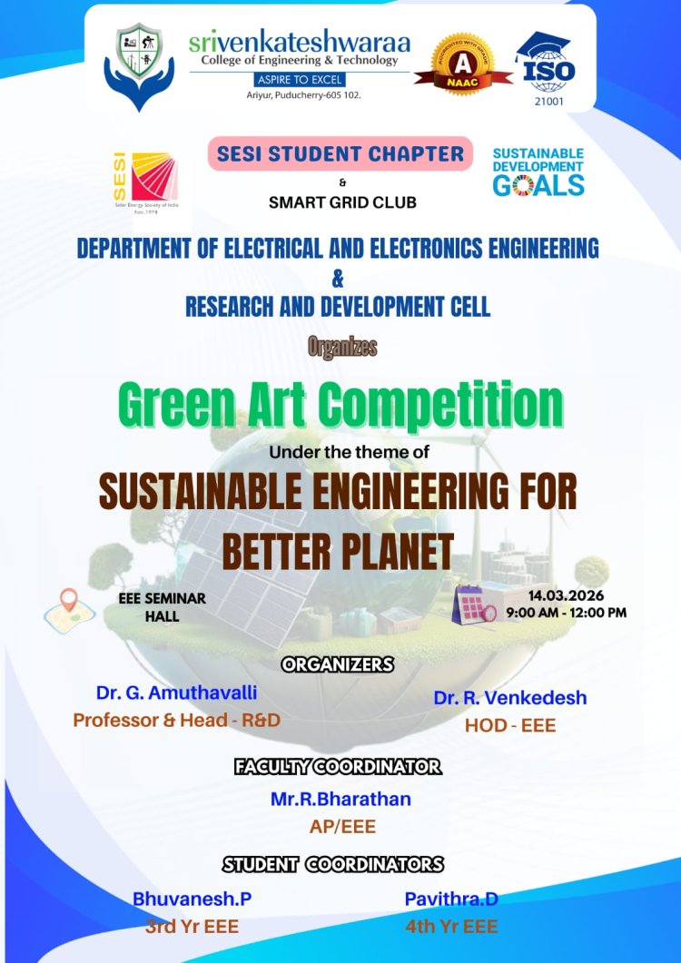 SVCET EEE DEPT CONDUCTED GREEN ART COMPETITION SUSTAINABLE ENGINEERING FOR BETTER PLANET on 14TH MARCH 2026