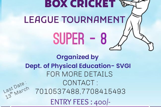 SVCET proudly secured the II Prize in the Box Cricket League Tournament  Super 8