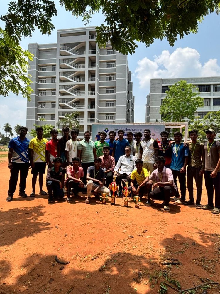 SVCET proudly secured the II Prize in the Box Cricket League Tournament  Super 8