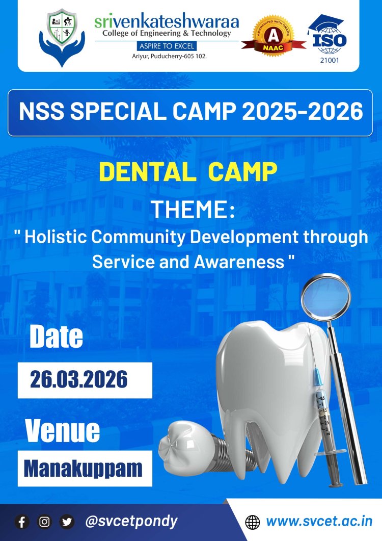 OUR SVCET NSS TEAM CONDUCTED ONE WEEK NSS PROGRAMME AT MANAKUPPAM VILLAGE FROM 24TH MARCH 2026 TO  30TH MARCH 2026