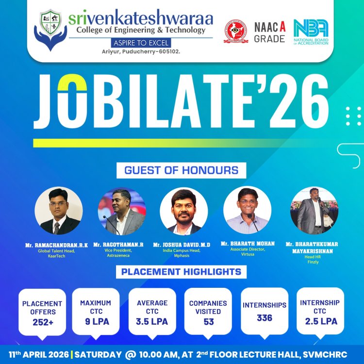 SVCET PLACEMENT OFFER DISTRIBUTION FUNCTION JOBILATE 2026 ON 11TH APRIL 2026