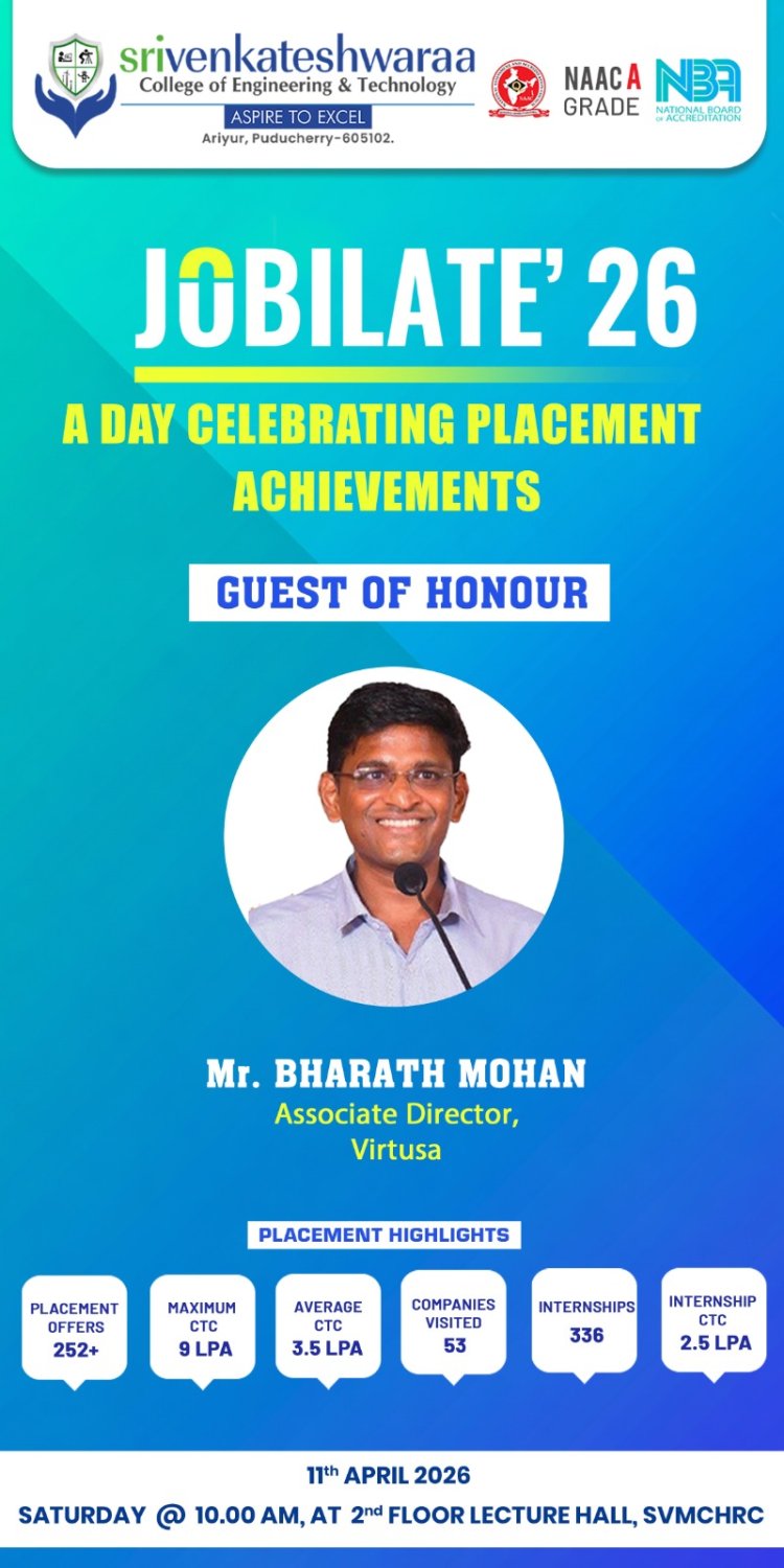 SVCET PLACEMENT OFFER DISTRIBUTION FUNCTION JOBILATE 2026 ON 11TH APRIL 2026