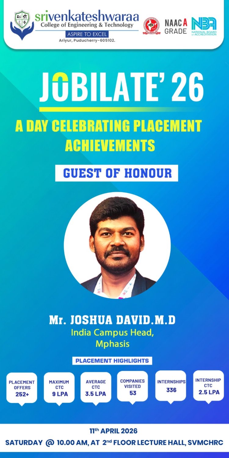 SVCET PLACEMENT OFFER DISTRIBUTION FUNCTION JOBILATE 2026 ON 11TH APRIL 2026
