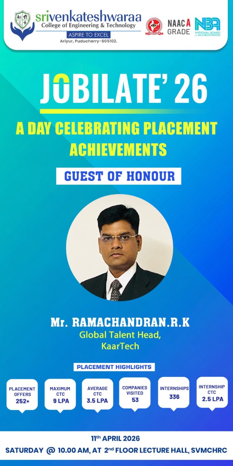 SVCET PLACEMENT OFFER DISTRIBUTION FUNCTION JOBILATE 2026 ON 11TH APRIL 2026