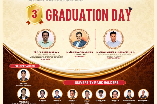 THIRD Graduation Day of SVCET held on April 30 2026 for the batches 2017 to 2021 and 2018 to 2022