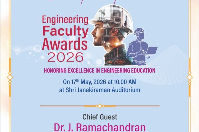 SVCET is proud to share that the faculty members and officials of the Institution have been honoured with Engineering Faculty Awards 2026  on 17th May 2026