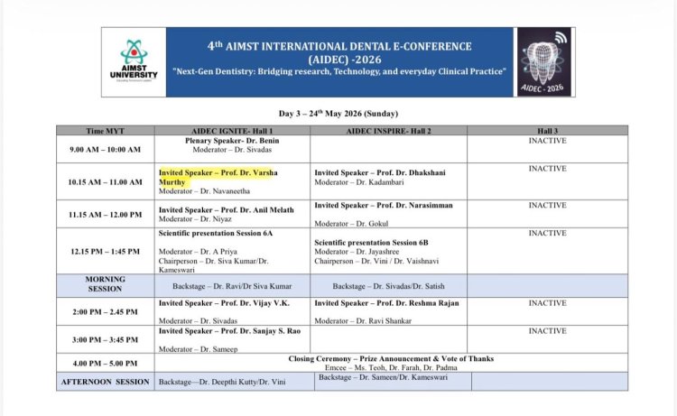 AIMST INTERNATIONAL DENTAL E-CONFERENCE (AIDEC)-2026