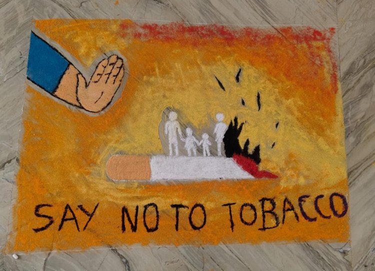 WORLD NO TOBACCO DAY RANGOLI COMPETION BY ANTI NORCOTIC CELL AND NSS UNIT ON 29TH MAY 2026