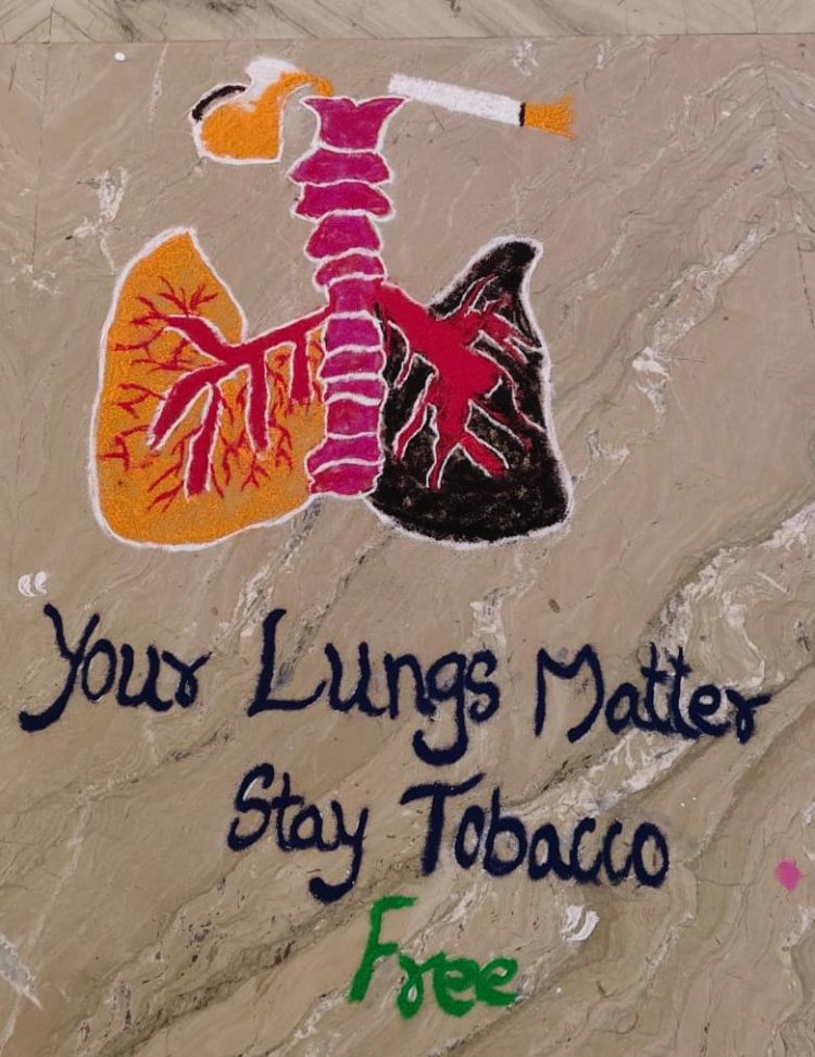 WORLD NO TOBACCO DAY RANGOLI COMPETION BY ANTI NORCOTIC CELL AND NSS UNIT ON 29TH MAY 2026