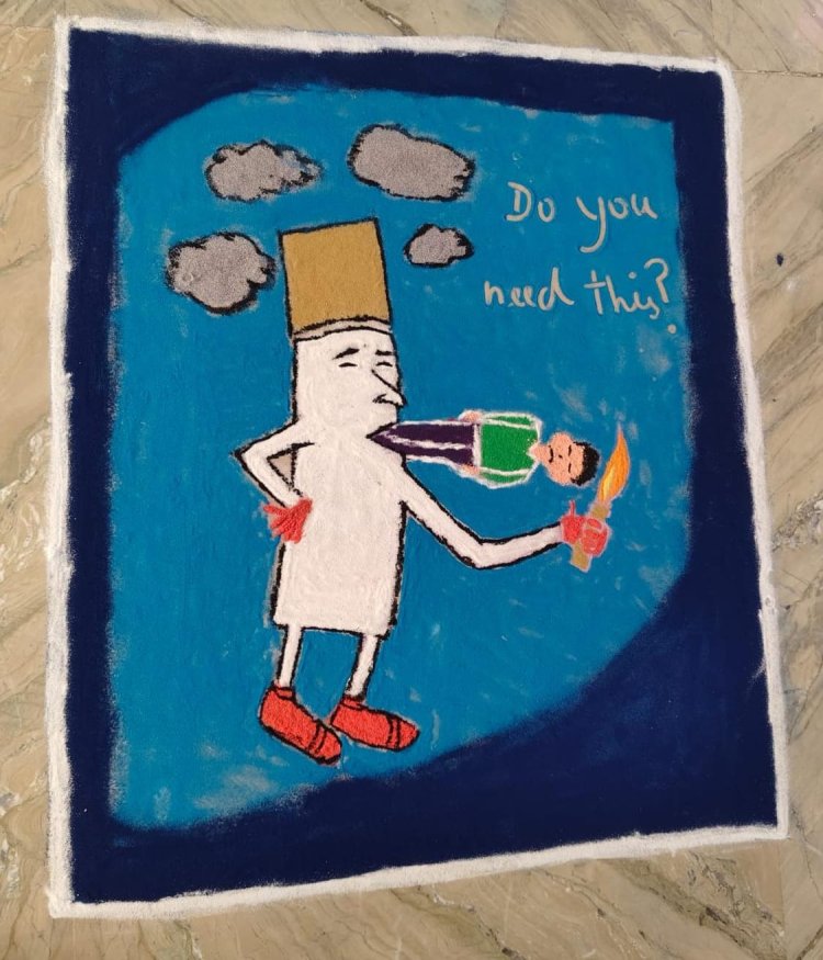 WORLD NO TOBACCO DAY RANGOLI COMPETION BY ANTI NORCOTIC CELL AND NSS UNIT ON 29TH MAY 2026