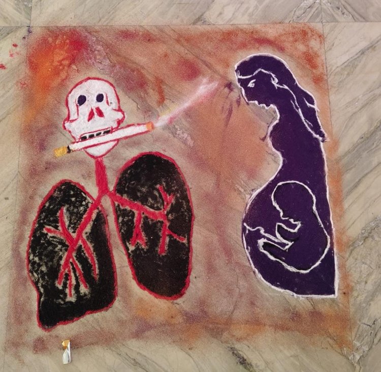WORLD NO TOBACCO DAY RANGOLI COMPETION BY ANTI NORCOTIC CELL AND NSS UNIT ON 29TH MAY 2026