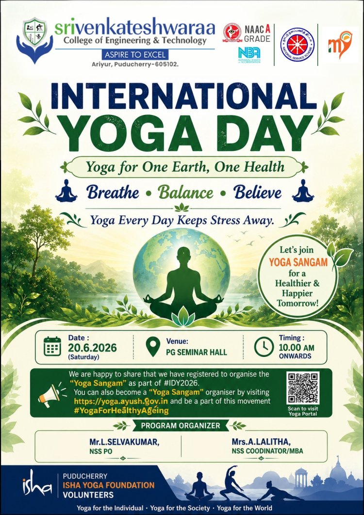 International day of Yoga event conducted on 20th June 2026 along with Puducherry ISHA YOGA Foundation