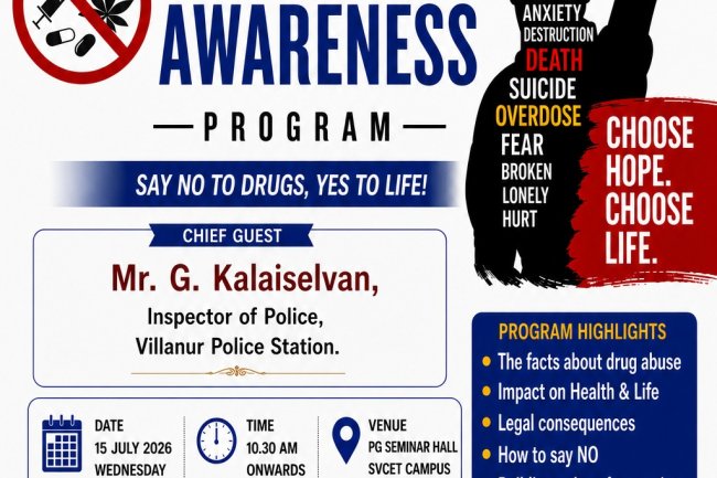 Drug Abuse Awareness Programme through the NSS and the Anti-Narcotic Cell on 15th July 2026 
