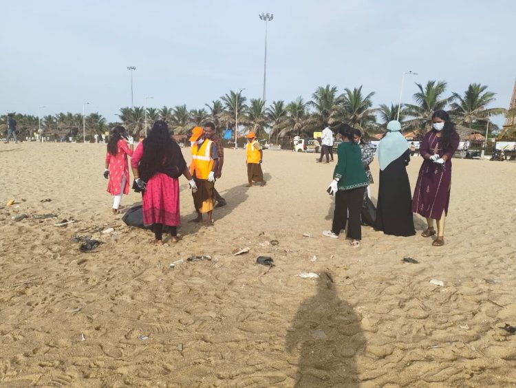 Beach Clean Up Drive was successfully organized by the NSS UNIT OF SVCET and Plan Foundation on 22nd July 2026 at Pondy Marina Beach