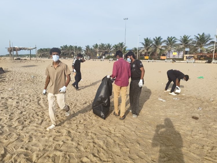 Beach Clean Up Drive was successfully organized by the NSS UNIT OF SVCET and Plan Foundation on 22nd July 2026 at Pondy Marina Beach