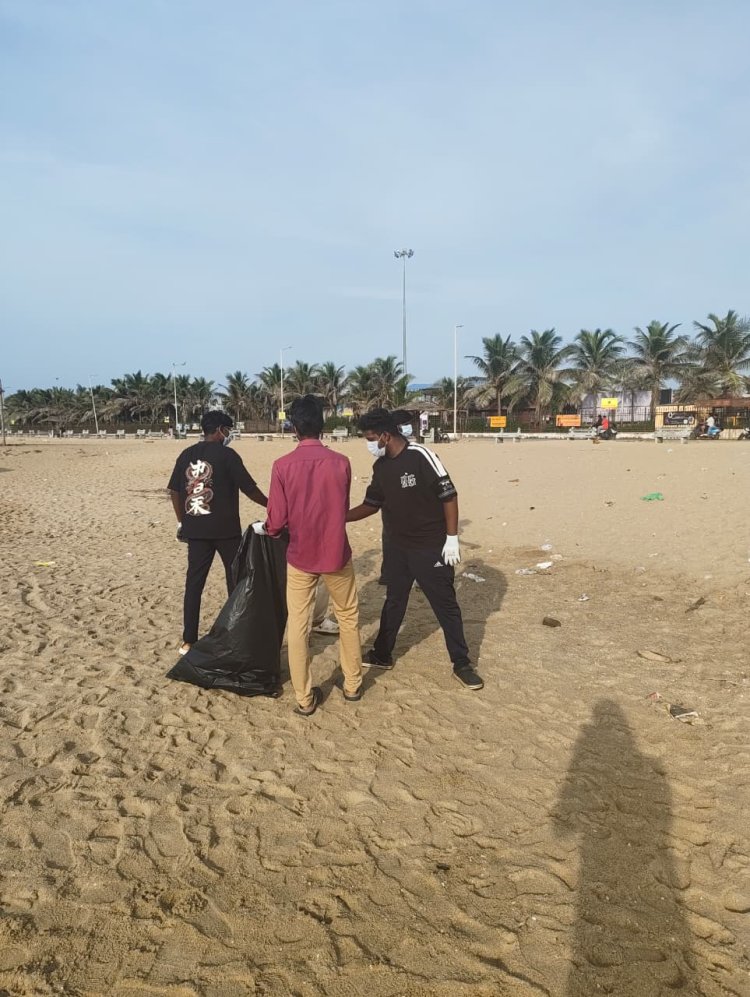 Beach Clean Up Drive was successfully organized by the NSS UNIT OF SVCET and Plan Foundation on 22nd July 2026 at Pondy Marina Beach
