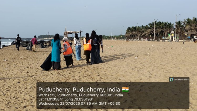 Beach Clean Up Drive was successfully organized by the NSS UNIT OF SVCET and Plan Foundation on 22nd July 2026 at Pondy Marina Beach