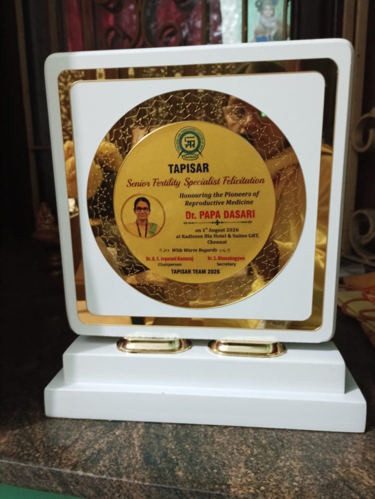Honoured for Contributions to Reproductive Medicine