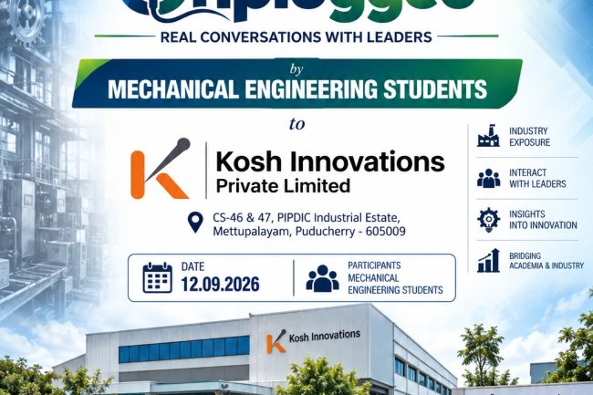 SVCET Institute Innovation Council organized an interactive session between the CEO of Kosh Innovations Pvt Ltd and our Mechanical Engineering students