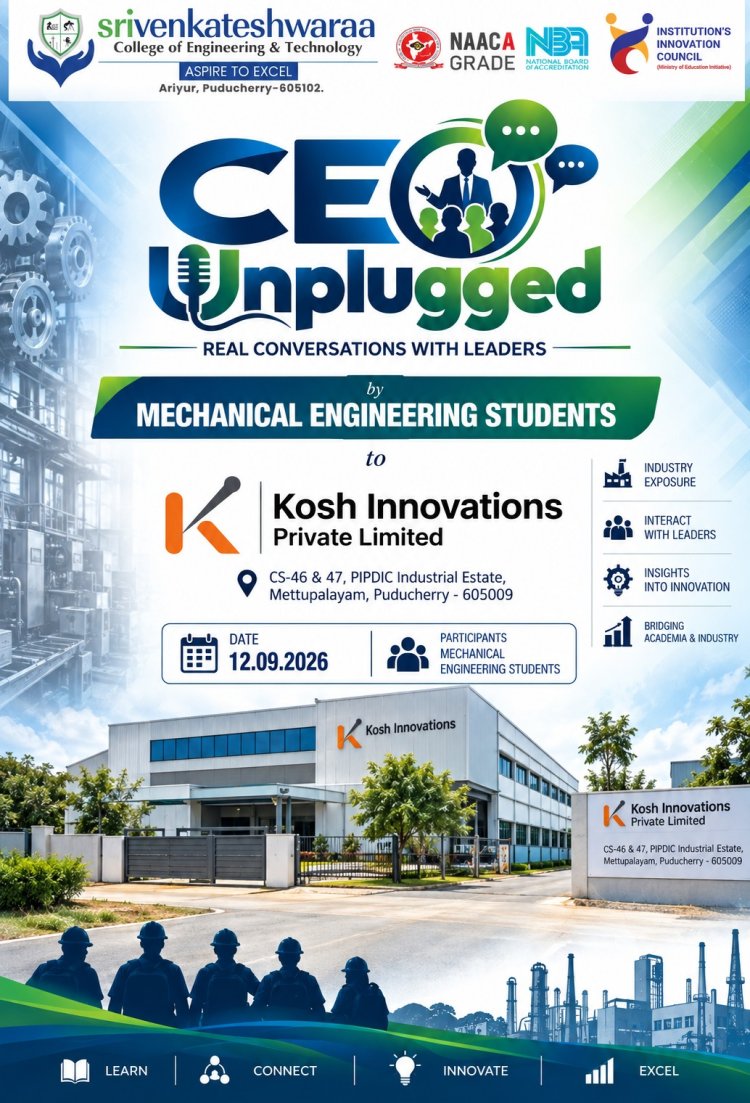 SVCET Institute Innovation Council organized an interactive session between the CEO of Kosh Innovations Pvt Ltd and our Mechanical Engineering students