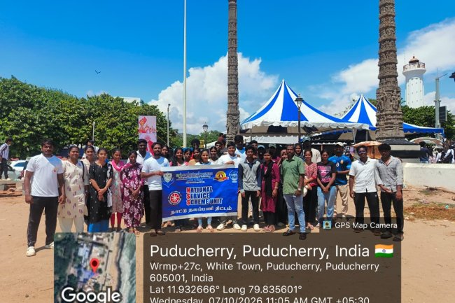 SVCET NSS UNIT Participated at Seva Sankalp Yatra on 7 October 2026 at Gandhi Thidal Puducherry