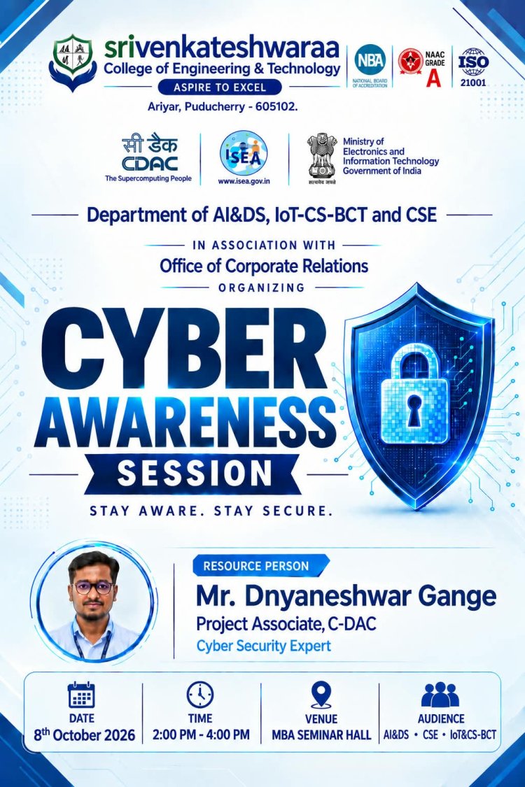 Cyber Awareness Session for students of AIDS CSE and IoTCSBCT on 8th October 2026